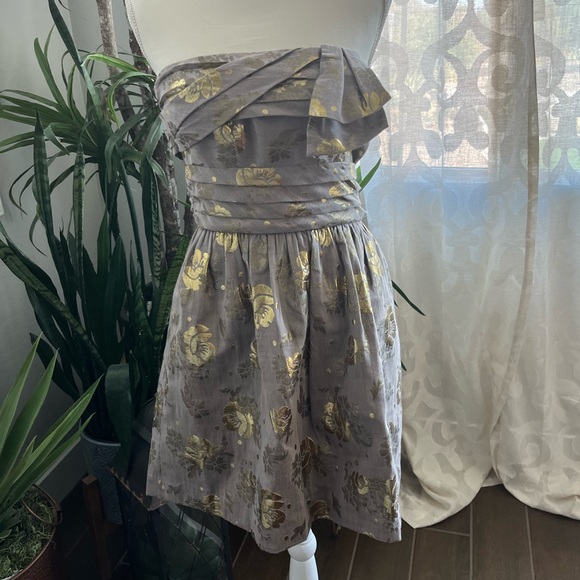 NYE strapless Juicy couture grey and gold metallic y2k - Picture 4 of 14